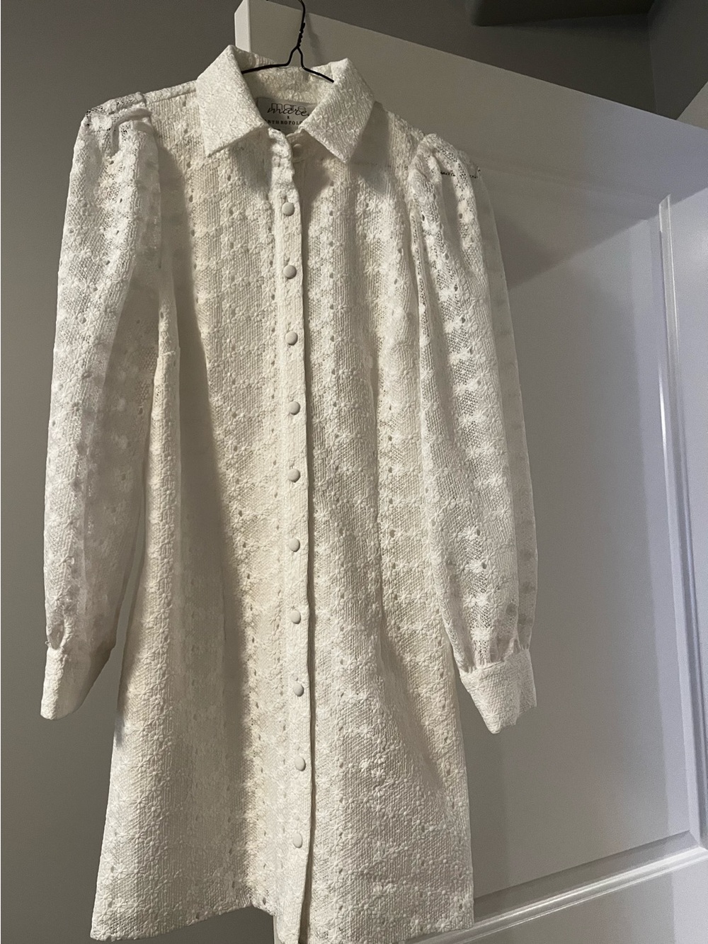Anthropologie White Lace Long-Sleeve Dress- size XS- never worn!